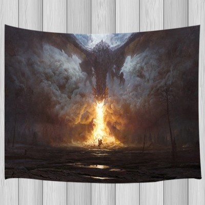 Flying dragon and knight Tapestry Wall Hanging for Living Room Bedroom Decor   263852456162